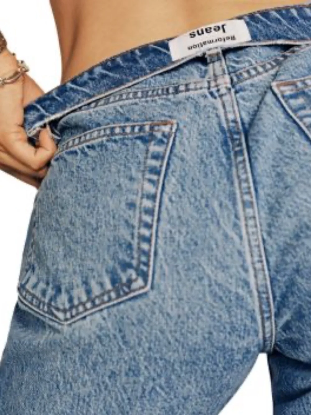 Reformation Val 90s Mid Rise Straight Jeans - Light Blue